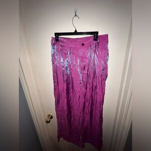 Women’s wide leg iridescent purple pants
